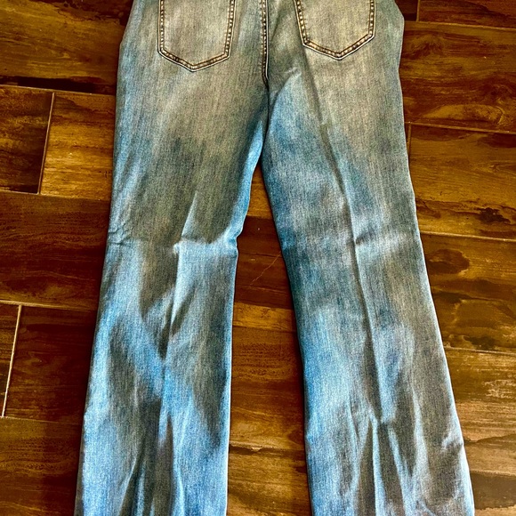 Venus Embroidered Jeans / Frayed Hem / Size 12 - Picture 2 of 5